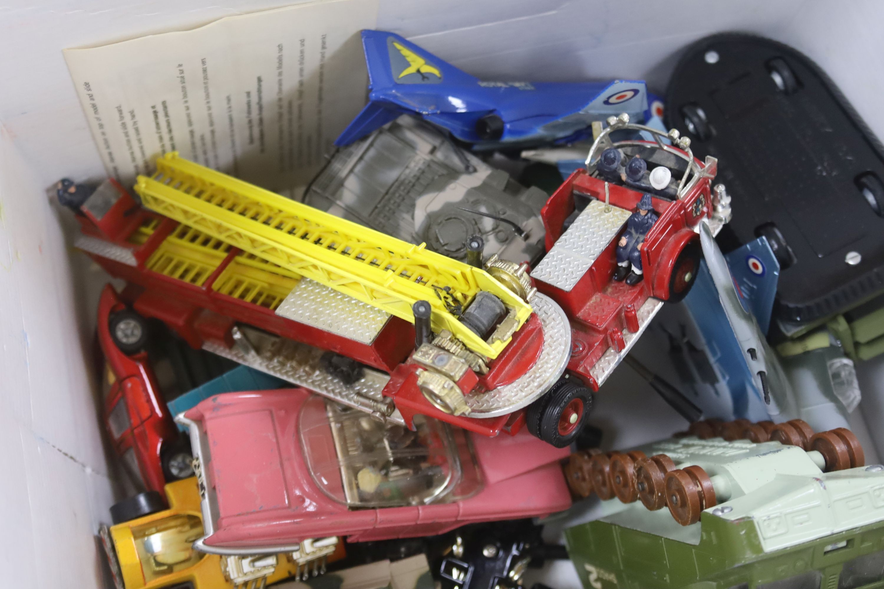 A group of Dink toys diecast models including and a Triang mother and pram etc.